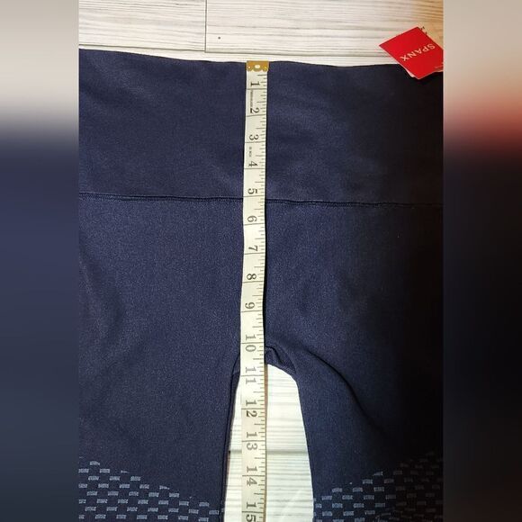 Spanx Look At Me Know Seamless Moto Leggings Indigo Sky Size Large - Picture 9 of 13